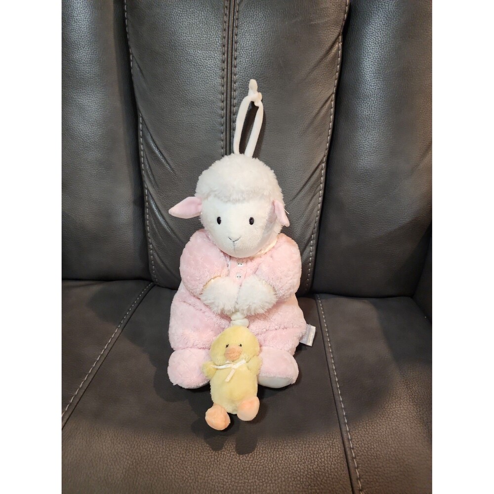 Carters Prestige Lamb w/Chick Musical Crib Pull Baby Plush Lovey Toy